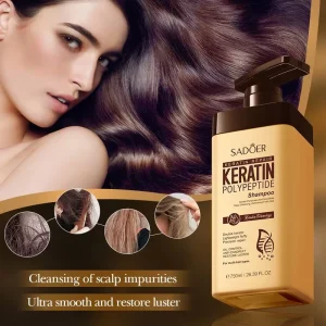 Shampoo SADOER Organic Keratin Polypeptide Anti-dandruff Fluffy Shampoo Smooth Nourishing Refreshing Hair Shampoo