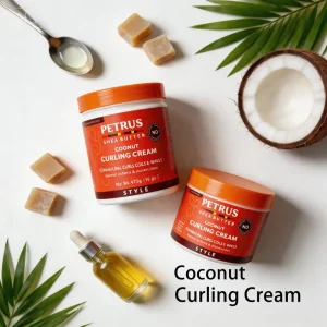 Shea Butter Moisturizing Curl Defining Cream, Long-Lasting Herbal Hair Elastic Cream, Strong Hold Hair Curling Cream for Daily Use