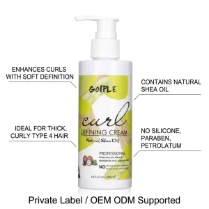 Shea Oil Curl Defining Cream for Thick Curly 4C Hair Strong Hold Anti Frizz Styling Cream Hair Lotion