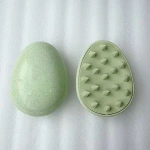 Silicone Hair Scrubber Brush with Compact Cushion Design for Salon Quality Shower Scalp Massager and Shampoo
