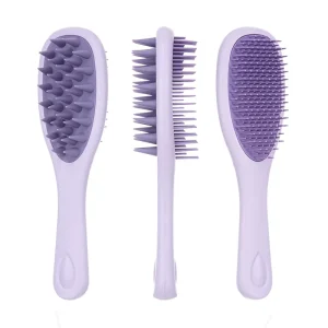 Silicone Scalp Massager Hairbrush with Long Handle Double Side Comb for Hair Growth Shampoo Use