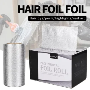 Silver Embossed Aluminum Hair Foil Roll with Box for Salon Hair Highlighting Bleaching Coloring Professional Hairdressing Foil