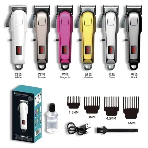 Silver Powerful Men Metal Hair Cut Hair Clippers for Adults Barber Clippers