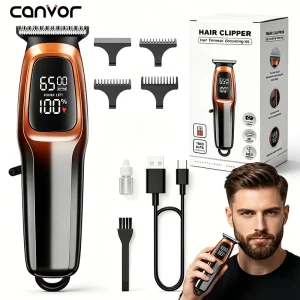 Skin Friendly Hair Trimmer Anti Scratch R Angle Blade 6500rpm Powerful Motor Easy Storage Hook Cordless Electric Hair Clipper