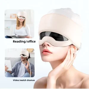 Smart Wireless Scalp Relaxation Helmet Device with Heating and Air Pressure for Sleep Aid Stress Relief and Wellness Use