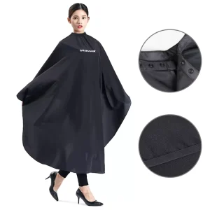 Smarthair Black Customized Barber Shop Cape Logo Hair Cutting Salon Cape Hairdressing Cape