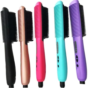 Smoothing Comb Heated Electric Scalp Massager Hair Straightener Brush Hot Comb