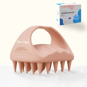 Soft Silicone Pink Hairbrush for Wet Hair Scalp Massager with Shampoo Brush Head Scrubber Comb for Hair Growth