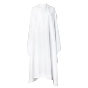 Soft White Barber Cape Hairdressing Cape With Silicone Neck