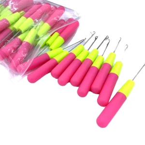 Songcai Wooden Crochet Hair Hook Needle Stainless Steel Material Braids Extension Wig Dreadlock Tools Plastic Metal Packaged Bag