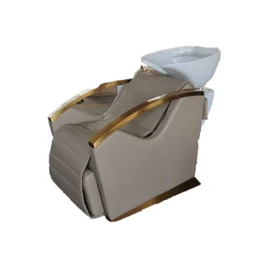 Spot New Products Hair Washing Comfortable Red Parlour Hair Wash Chair With Water Circulation and Steamer