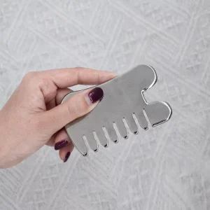 Stainless Steel Gua Sha With Comb Facial Tool Massage Hair Comb High Quality Metal Copper Stainless Steel Gua Sha Comb