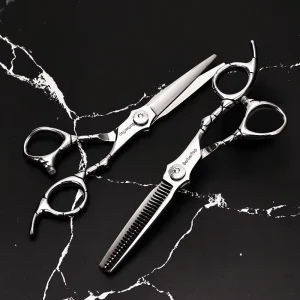 Stainless Steel Hair Cutting Scissors Thinning Shears Kit Professional Barber Hairdressing Texturizing Salon Razor Edge Scissor