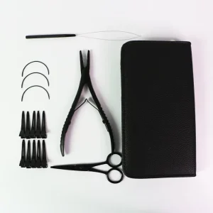 Stainless Steel Microlink Tool Set for Hair Extensions Plastic Pliers and Loop Hairdressing Styling Tool Kit