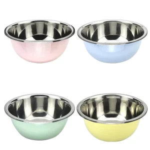 Stainless Steel Mixing Bowl Set Colorful Salad Soup Fruit Basin Kitchen Wash Bowl Food Grade Durable for Home Restaurant Use