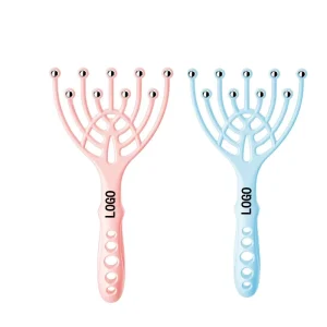 Stainless Steel Rollers 9-Claw Handheld SPA Tool for Home and Office Relaxing Hair Care Deep Stress Relief Head Scalp Massager
