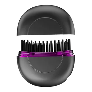 Straight Comb Electric Rechargeable Mini Wireless Cordless Hair Straighteners with Hot Comb Brush for Travel