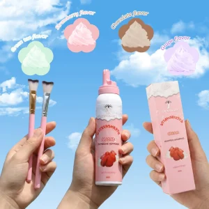 Strawberry Mousse Custom Logo 60ml 100ml Eyelash Extension Cleaning Foam Eyelash Cleaner Vegan Whipped Lash Shampoo
