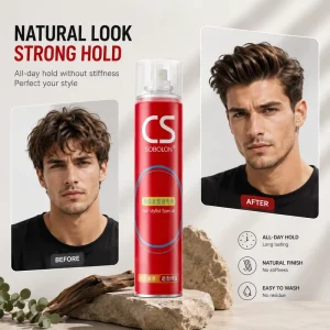 Strong Hold Hair Spray for Men Natural Matte Finish Long Lasting No Residue Professional Hair Styling Spray