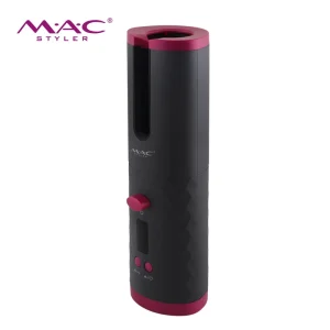 Styler Diamond Embossed Grey Cordless Automatic Curler USB Recharge LCD Adjustable Heat Frizz Resistant Long Lasting Curls