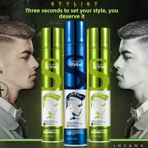 Stylist Spray Hair Gel Fresh-Scented Dry Formula Strong Hold Gel Water Moisturizing Hydrating for Short Hair Men