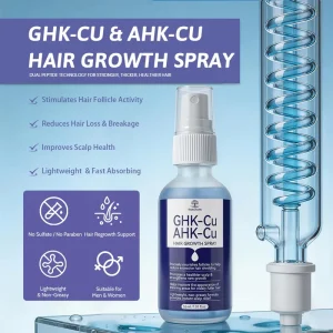 Sulfate & Paraben Free GHK-Cu AHK-Cu Hair Growth Spray Anti Hair Loss Treatment Copper Peptide Hair Regrowth Serum