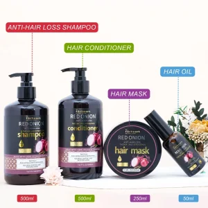 Sulfate free Anit Hair Loss Strengthens Red Onion Regrowth Hair Growth Shampoo and Conditioner Set