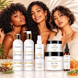 Sulfate free Organic Castor Oil Honey Hair Healthy Shampoo and Conditioner Set for Hair Growth Scalp Nourishment Repair Shampoo