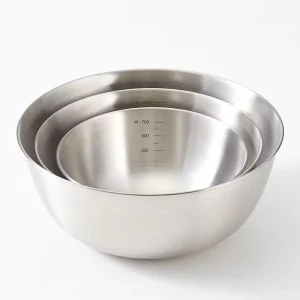 Thickened Stainless Steel Salad Mixing Bowl Set Modern Simple Salad Cooking Mixing With Markings Baking Bowls Household