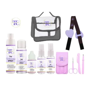 Travel Size Hair Extension Bag Custom Wig Install Box Private Label Lace Wig Kit Packaging Waterproof Lace Glue Melting Spray