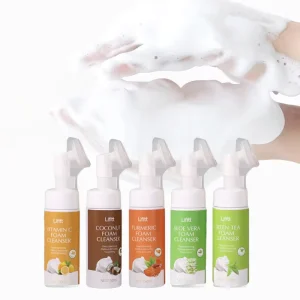 Turmeric Amino Acid Aloe Vera Lightening Bubble Cleansing Mousse for All Skin Types Facial Wash