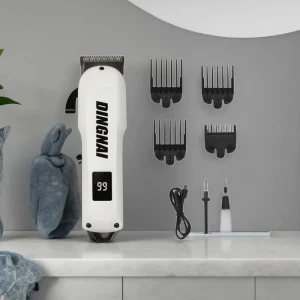 USB Adjustable Cordless Hair Trimmer Clippers Lithium Rechargeable US Plug ABS Stainless Steel Outdoor Household English Battery