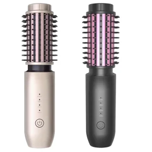 USB Charging Cordless Mini Hot Comb Hair Straightener and Curler 2 in 1 Large Wave Care Ceramic Plate Wireless Hot Hair Brush