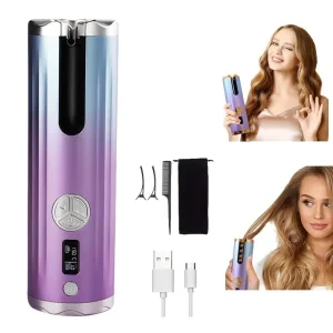 USB Powered Rechargeable Portable Electric Styling Wand 6 Temperature Settings Cross border Automatic Ceramic Hair Curler