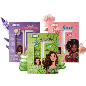 UUKKG 400ml*2 Rose Lavender Aloe Vera Hair Wash Set with Shampoo Conditioner Moisturizing Repair Damaged Hair Wash Kit