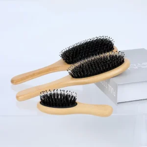 Unisex Bristle Hairbrush Bamboo Nylon Mini Scalp Massage Air Cushion Portable Oil Removing Hairdressing Comb Model HSB02