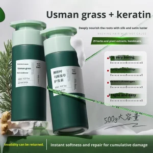 Usman Grass Hair Conditioner Improves Frizz Smoothness Oil Control Volumizing Bottled