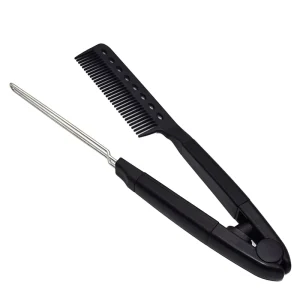 V Shape Hair Straightener Comb Folding Hair Styling Brush Convenient Hair Comb