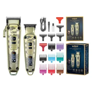 VGR V 643 Barber Salon Rechargeable Cordless Professional Hair Trimmer Clipper Set for Men