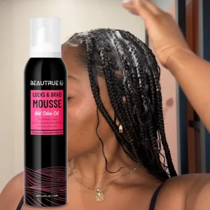 Vegan Olive Oil Hair Styling Locks & Braid Mousse Foam for Women Curly Braids Hair Hold Anti-wrinkle Mousse