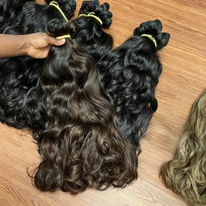 Vietnamese Raw Hair Natural Wavy Weft Hair Extensions Human Hair No Mixed Ready to Ship