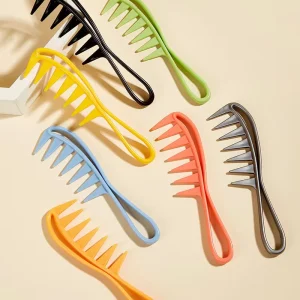 Vintage Pomade Comb for Men Wide Tooth Barber Comb with Textured Grip Classic Slick Back & Retro Hairstyling Tool