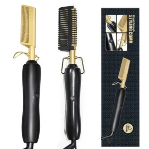 WAIKIL New High Temperature Electric Hot Copper Hair Curling Comb Hair Straightening Brush Comb Heat Pressing Hot Comb