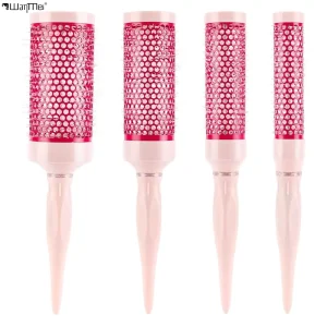 Wanmei Plastic Professional Round Hairbrush Salon Hair Styling Tools Ceramic Barrel Boar Nylon Bristle Hair Brush