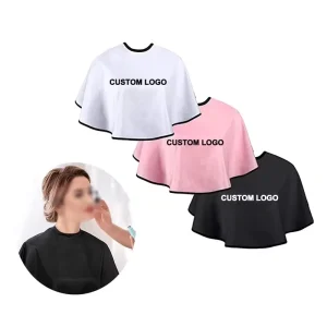 Waterproof Short Nylon Mens Hair Cutting Cape for Salon Makeup Artist Cape Apron Shorty Smock for Clients