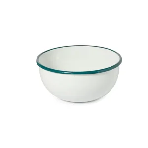 White Color Floral Metal Porcelain Enamel Finish Enamel Ware Iron Mixing Serving Bowl