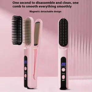 Wireless Integrated Hair Straightener and Comb Dual Purpose Daily Use
