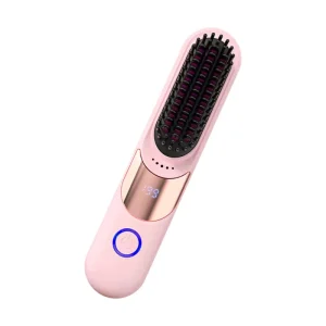 Wireless Pocket Negative Ion Straightening Comb Rechargeable Anti-Scald 2-in-1 Hair Curler Straightener