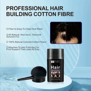 Wiseking Hair Building Fibers Powder 12g Keratin Plant Fibers Waterproof Fuller of Hair for Thinning Hair Look Natural