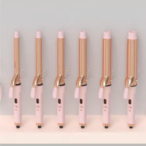 Women Electric Pink Big Wave Barrel Curling Iron Professional Hair Curler 450F